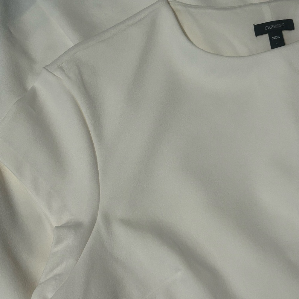 Express Crew Neck Cap Sleeve Tie Wrap Mini Sheath Dress - Picture 6 of 7
